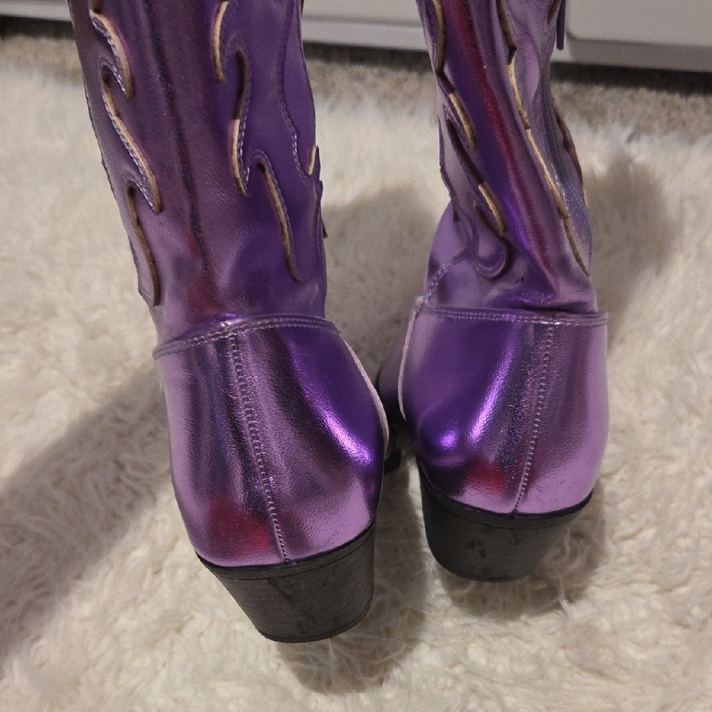 Metallic Purple Women's Western Boots - Picture 3 of 3
